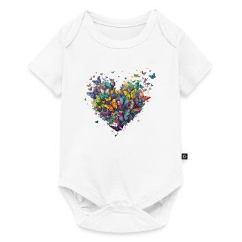 Coeur de papillon jeu de couleurs - Body à manches courtes Premium Bébé - blanc - Devant