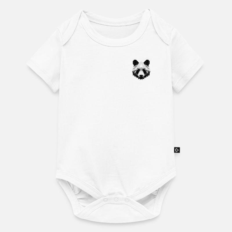Panda polygone minimaliste - Body à manches courtes Premium Bébé - blanc