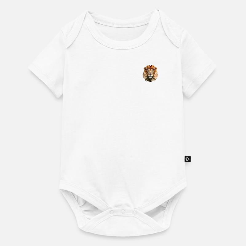 Lion polygonal majestueux – géométrique - Body à manches courtes Premium Bébé - blanc