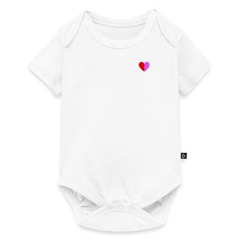 Two-tone heart dark red-pink - Baby Premium short-sleeve bodysuit - white - Front