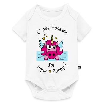 Licorne Rose C' pas possible, J'ai Aquaponey - Body à manches courtes Premium Bébé - blanc - Devant