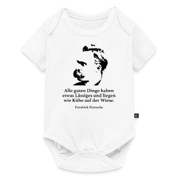 Nietzsche: Alle guten Dinge haben etwas Lässiges - Baby Premium Kurzarmbody - Weiß - Vorne