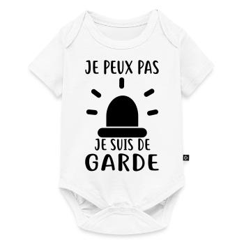 JE SUIS DE GARDE - Body à manches courtes Premium Bébé - blanc - Devant