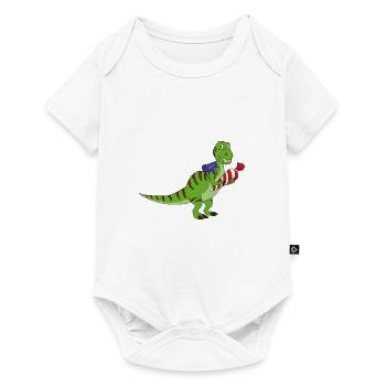 inscription Dino Ecolier T-Rex cadeau - Body à manches courtes Premium Bébé - blanc - Devant