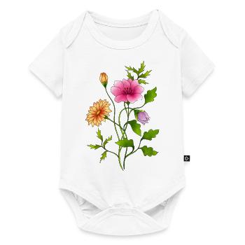 fleurs - Body à manches courtes Premium Bébé - blanc - Devant