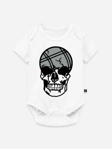 tete mort petanque boule dead skull11204 - Body à manches courtes Premium Bébé - blanc