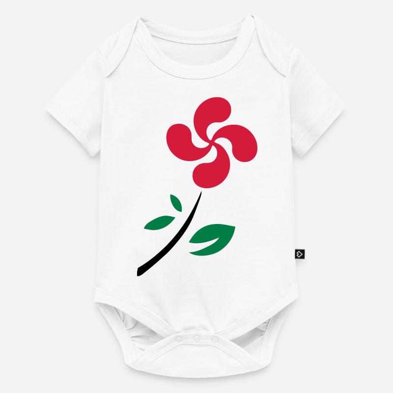 Fleur Basque - Body à manches courtes Premium Bébé - blanc