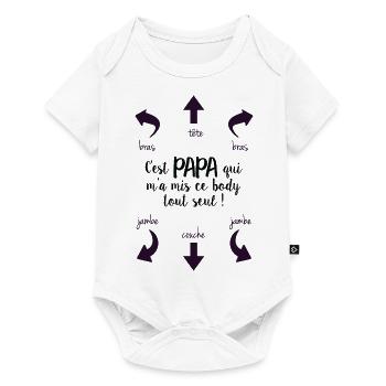 C'est papa qui m'a mis ce body tout seul ! - Body à manches courtes Premium Bébé - blanc - Devant
