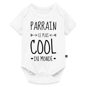 Parrain / Marraine / Filleule / Filleul - Body à manches courtes Premium Bébé - blanc - Devant