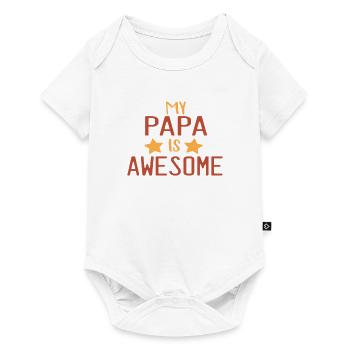 mon papa est génial - Body à manches courtes Premium Bébé - blanc - Devant