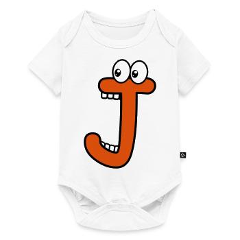 J - letter J with eyes 👀 - Baby Premium short-sleeve bodysuit - white - Front