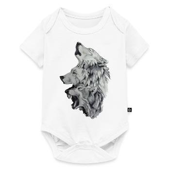 Three wolves - Baby Premium short-sleeve bodysuit - white - Front