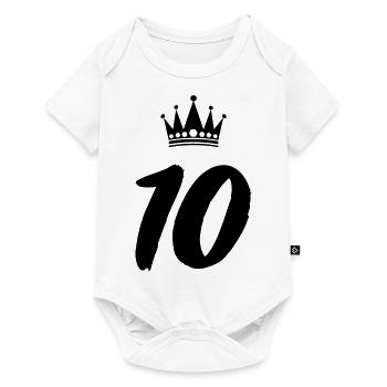 10 Krone - Baby Premium Kurzarmbody - Weiß - Vorne