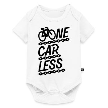 Vélo vélo - Une voiture en moins Environnement durable - Body à manches courtes Premium Bébé - blanc - Devant