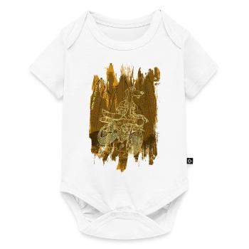 Daxhond and his motorcycle with background light - Baby Premium short-sleeve bodysuit - white - Front