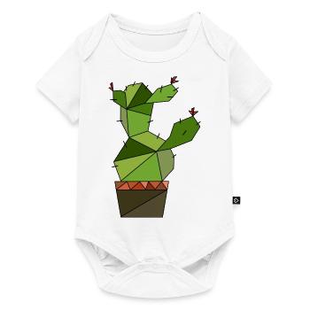 Kaktus geometrisch - Baby Premium Kurzarmbody - Weiß - Vorne