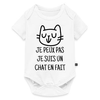 je peux pas je suis un chat en fait - Body à manches courtes Premium Bébé - blanc - Devant