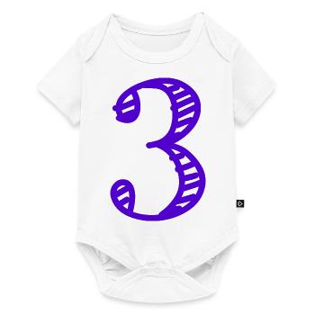 3 YEARS. 3RD ANNIVERSARY. BIRTHDAY 3 YEARS. THREE - Baby Premium short-sleeve bodysuit - white - Front