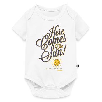 SmileyWorld Lächelnde Sonne Here Comes The Sun! - Baby Premium Kurzarmbody - Weiß - Vorne