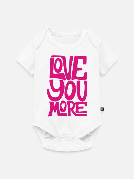 LIEBE DICH MEHR - Baby Premium Kurzarmbody - Weiß