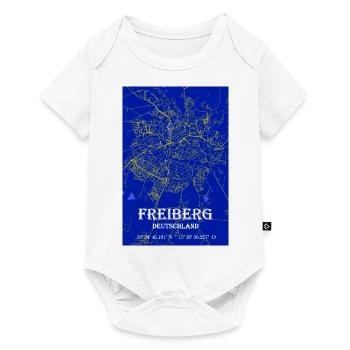 Nachtblaue moderne ästhetische Freiberg Stadtkarte - Baby Premium Kurzarmbody - Weiß - Vorne