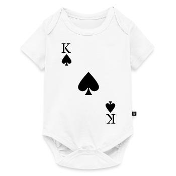 Pik König Spielkarte Kartenspiel Kostüm Karneval - Baby Premium Kurzarmbody - Weiß - Vorne