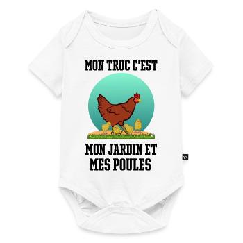 Mon truc c'est mon jardin et mes poules - Body à manches courtes Premium Bébé - blanc - Devant