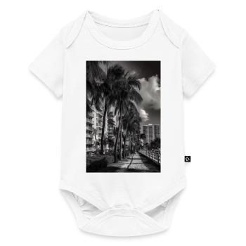 Miami Skyline Beach Palm Trees Cadeau Vintage Miami - Body à manches courtes Premium Bébé - blanc - Devant