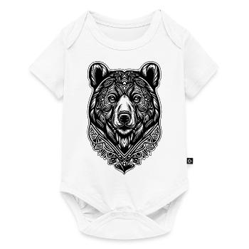 Ours Ornement Nature Forêt Grizzly Ours Animaux sauvages - Body à manches courtes Premium Bébé - blanc - Devant