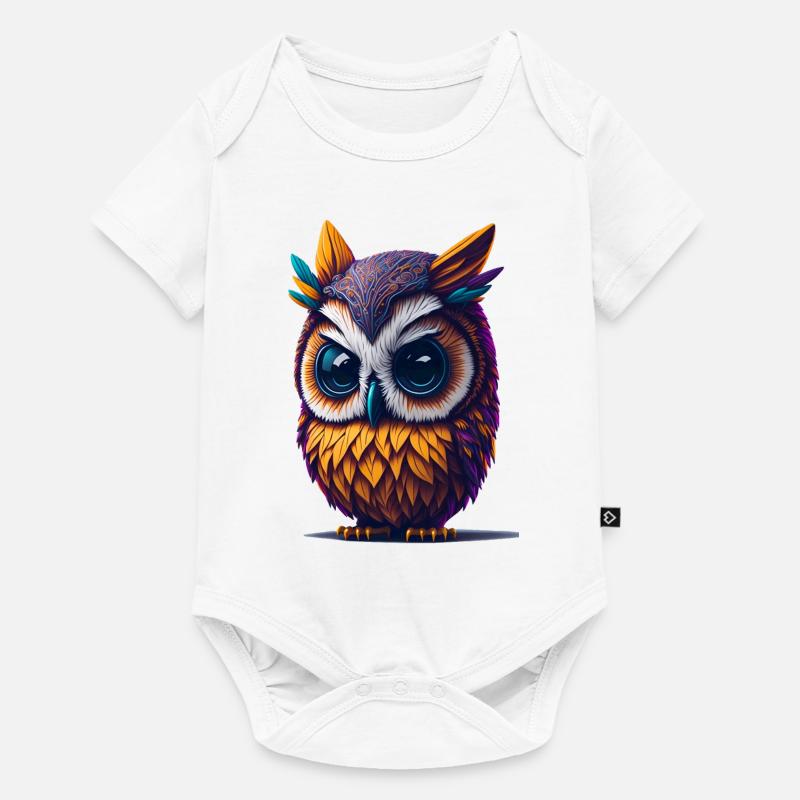 Eule 3 - Baby Premium Kurzarmbody - Weiß