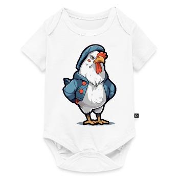 Bobby, der mürrische Hahn - Baby Premium Kurzarmbody - Weiß - Vorne