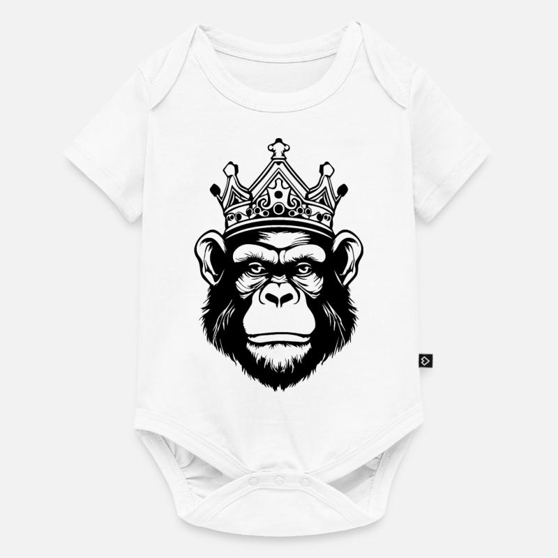 Affe Affen Affengesicht Dschungel - Baby Premium Kurzarmbody - Weiß
