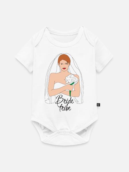 bride tribe braun 2 - Baby Premium Kurzarmbody - Weiß