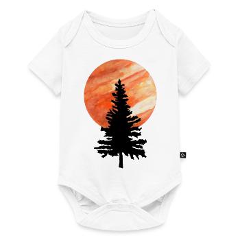 Arbre pin et lune - Body à manches courtes Premium Bébé - blanc - Devant