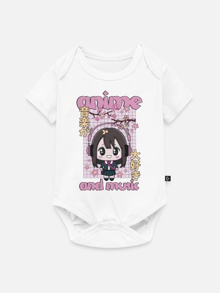 Anime And Music - Baby Premium Kurzarmbody - Weiß