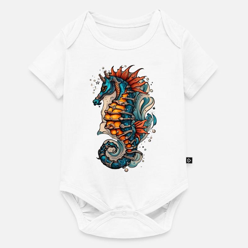 Hippocampe - Body à manches courtes Premium Bébé - blanc