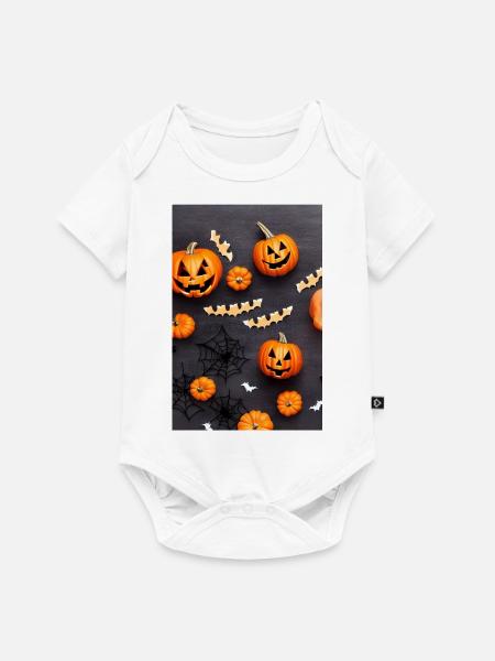 Halloween-Kürbis - Baby Premium Kurzarmbody - Weiß