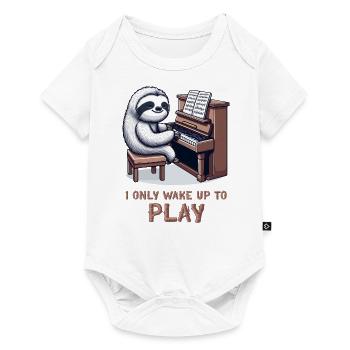 Sloth Playing Piano Pianist Player Musician - Baby Premium short-sleeve bodysuit - white - Front