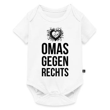OMAS GEGEN RECHTS mit Herz und Strahlen - Baby Premium Kurzarmbody - Weiß - Vorne