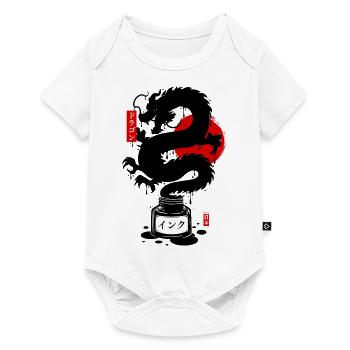 Black Japanese dragon ink - Baby Premium short-sleeve bodysuit - white - Front