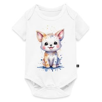 Kawaii Canine Charm: Watercolor Dog Painting - Baby Premium short-sleeve bodysuit - white - Front