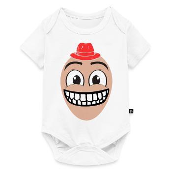 A happy man with a red hat - Baby Premium short-sleeve bodysuit - white - Front