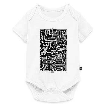 Laby Brik (schwarz, monochrom) - Baby Premium Kurzarmbody - Weiß - Vorne