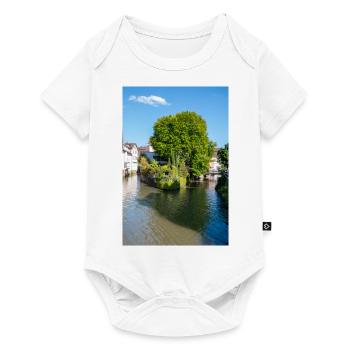 Cityscape of Esslingen am Neckar from Agnesbrücke - Baby Premium short-sleeve bodysuit - white - Front