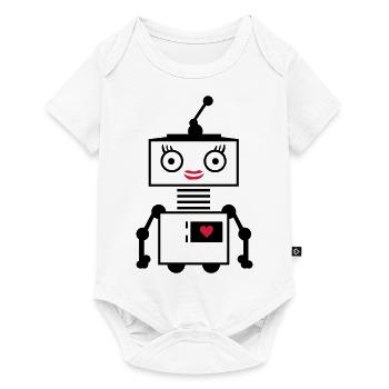 copie femme robot - Body à manches courtes Premium Bébé - blanc - Devant