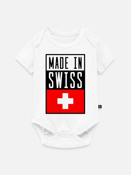 swiss made in - Baby Premium Kurzarmbody - Weiß