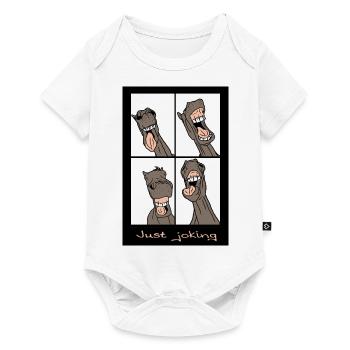 "Just joking" - Baby Premium Kurzarmbody - Weiß - Vorne