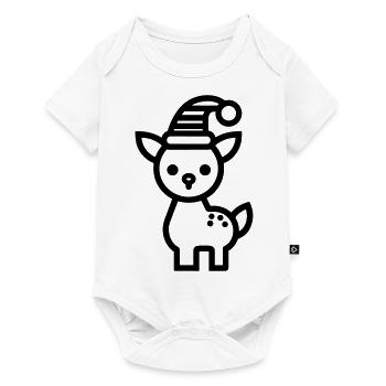 renne de noel - Body à manches courtes Premium Bébé - blanc - Devant