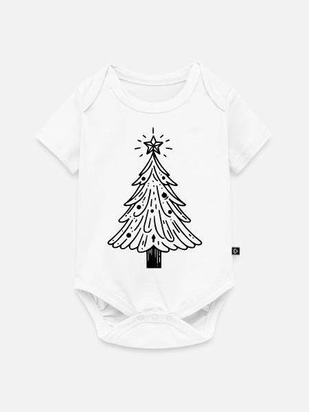 Weihnachtsbaum - Baby Premium Kurzarmbody - Weiß