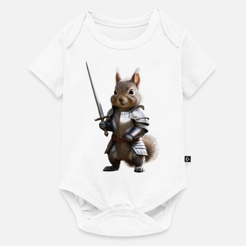 écureuil chevalier épée 1 - Body à manches courtes Premium Bébé - blanc